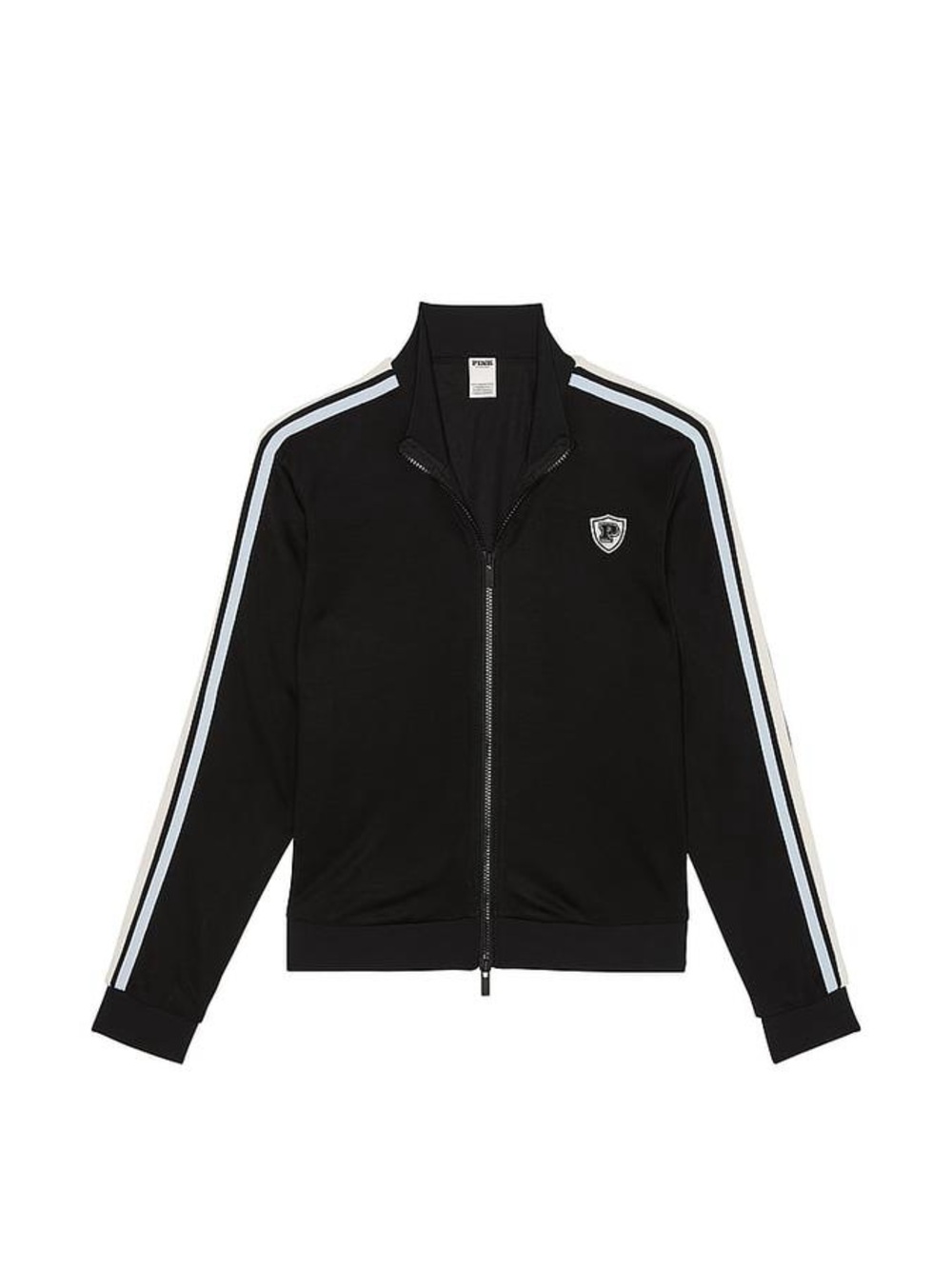 Pink Victoria’s Secret Black Track Jacket - Women's Athletic Zip-Up